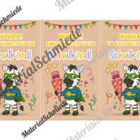 Karten zur Einschulung für die Zebraklasse (Arbeitsblatt 07)