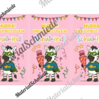 Karten zur Einschulung für die Zebraklasse (Arbeitsblatt 08)