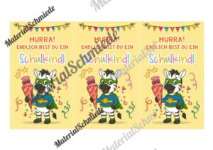 Karten zur Einschulung für die Zebraklasse (Arbeitsblatt 10)