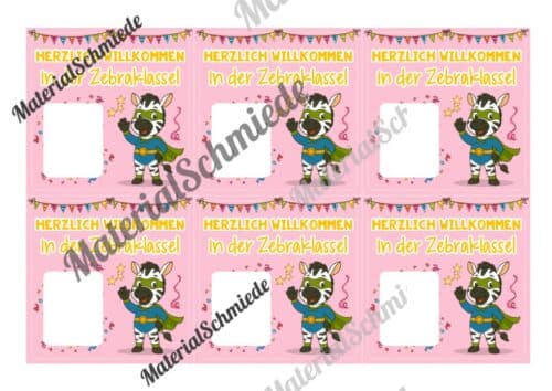 Geschenk-Kärtchen für die Zebraklasse (Arbeitsblatt 05)