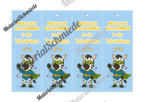 Lesezeichen für die Zebraklasse (Arbeitsblatt 02)