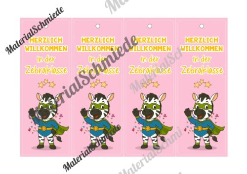 Lesezeichen für die Zebraklasse (Arbeitsblatt 03)