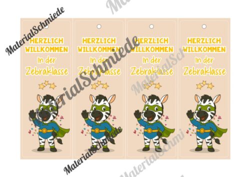 Lesezeichen für die Zebraklasse (Arbeitsblatt 05)