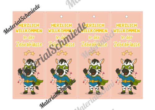 Lesezeichen für die Zebraklasse (Arbeitsblatt 06)