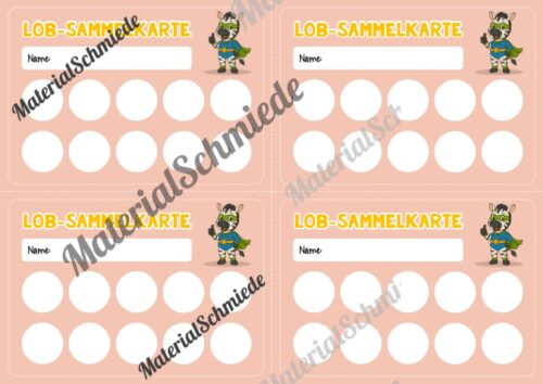 Lob-Sammelkarten für die Zebraklasse (Arbeitsblatt 07)