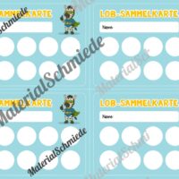 Lob-Sammelkarten für die Zebraklasse (Arbeitsblatt 08)