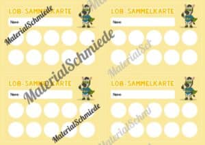Lob-Sammelkarten für die Zebraklasse (Arbeitsblatt 09)