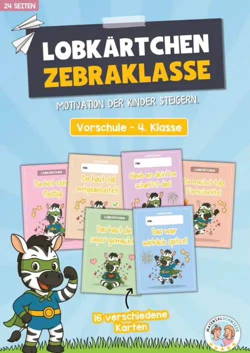 Lobkärtchen für die Zebraklasse