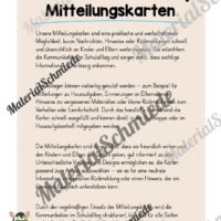 Mitteilungskarten für die Zebraklasse (Arbeitsblatt 01)