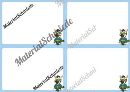 Mitteilungskarten für die Zebraklasse (Arbeitsblatt 07)
