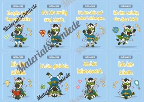 Motivationskarten für die Zebraklasse (Arbeitsblatt 02)