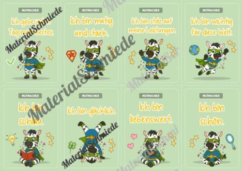 Motivationskarten für die Zebraklasse (Arbeitsblatt 06)