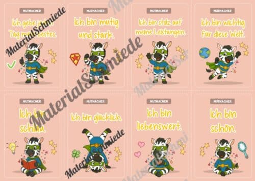 Motivationskarten für die Zebraklasse (Arbeitsblatt 10)