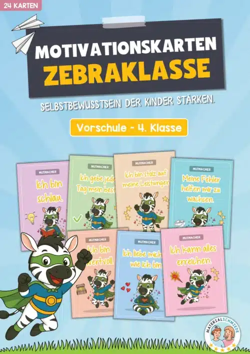 Motivationskarten für die Zebraklasse