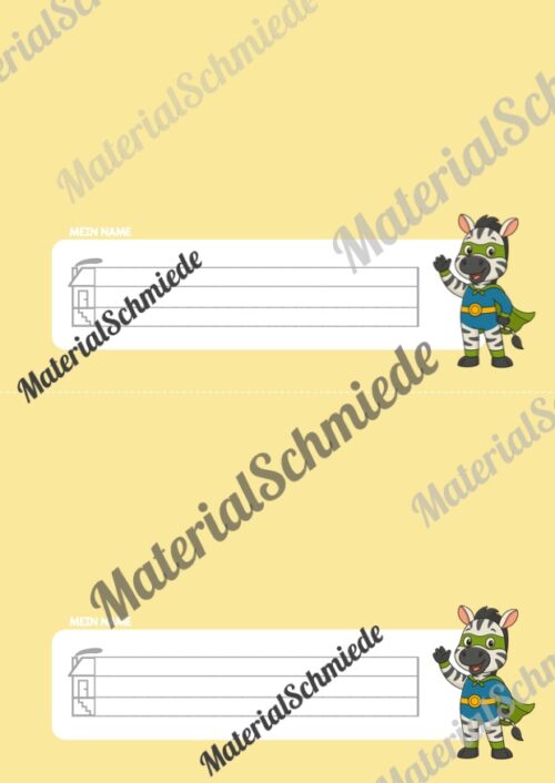 Namensschilder für die Zebraklasse (Arbeitsblatt 03)