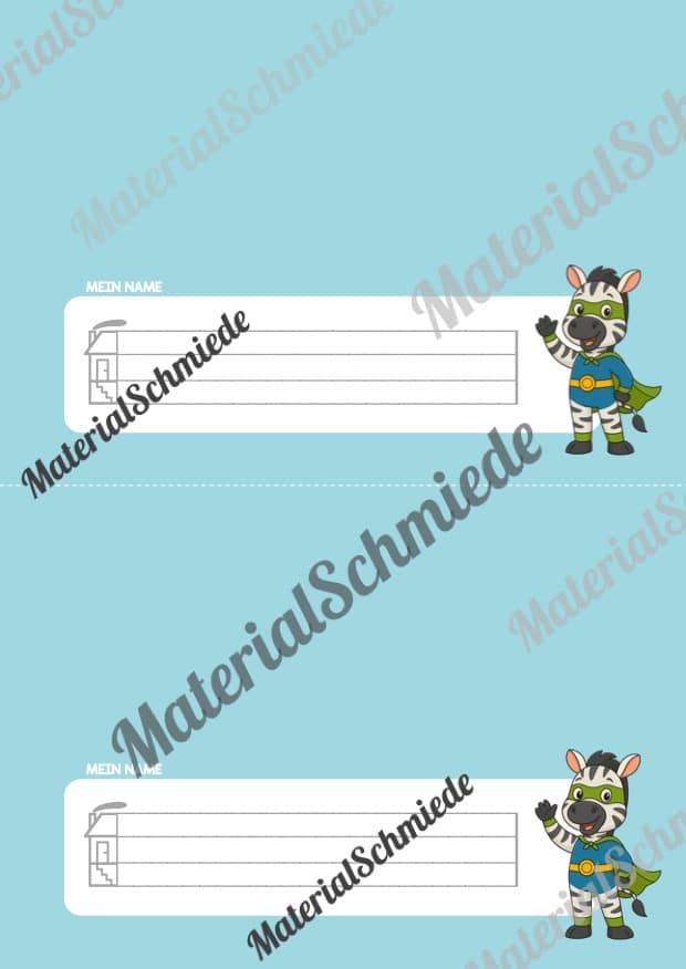 Namensschilder für die Zebraklasse (Arbeitsblatt 04)
