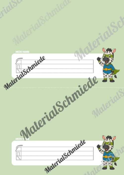 Namensschilder für die Zebraklasse (Arbeitsblatt 05)
