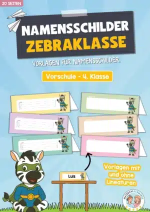 Namensschilder für die Zebraklasse (Aufsteller)