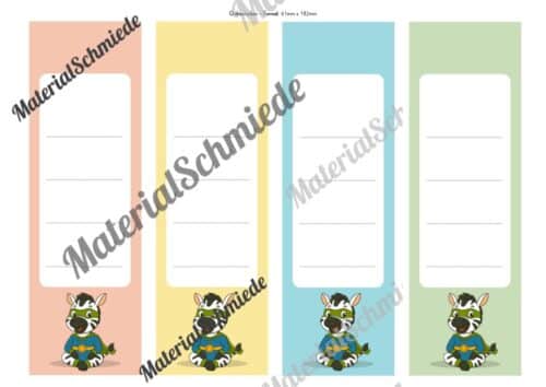 Ordnerrücken für die Zebraklasse (Arbeitsblatt 04)