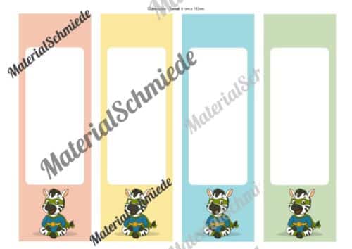 Ordnerrücken für die Zebraklasse (Arbeitsblatt 05)