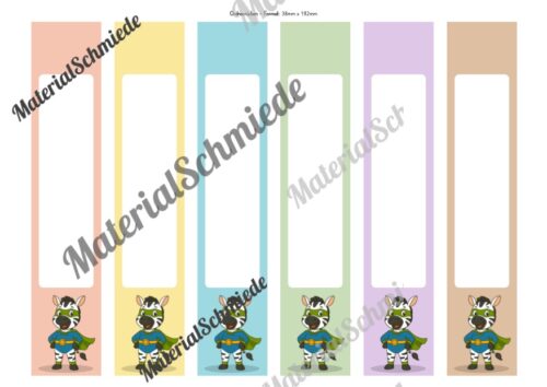 Ordnerrücken für die Zebraklasse (Arbeitsblatt 09)