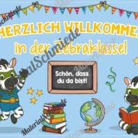 Willkommensplakate für die Zebraklasse (Arbeitsblatt 03)