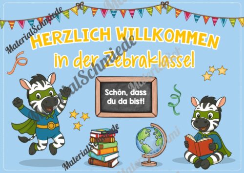 Willkommensplakate für die Zebraklasse (Arbeitsblatt 03)