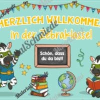 Willkommensplakate für die Zebraklasse (Arbeitsblatt 04)