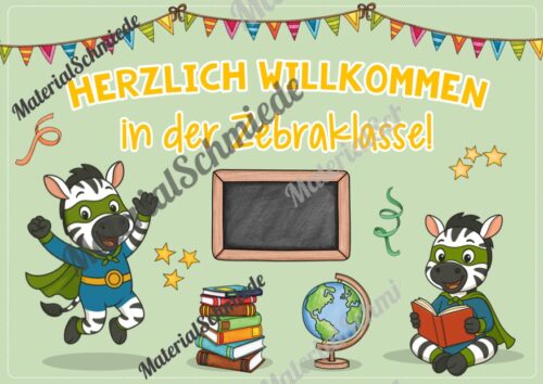 Willkommensplakate für die Zebraklasse (Arbeitsblatt 05)