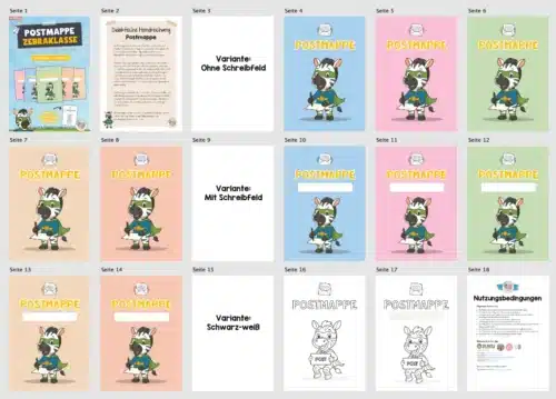 Postmappe für die Zebraklasse (Überblick)