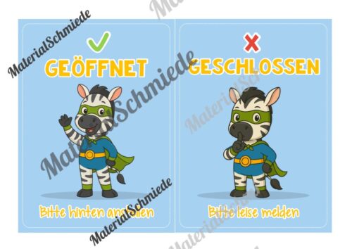 Pultkarten für die Zebraklasse (Arbeitsblatt 02)