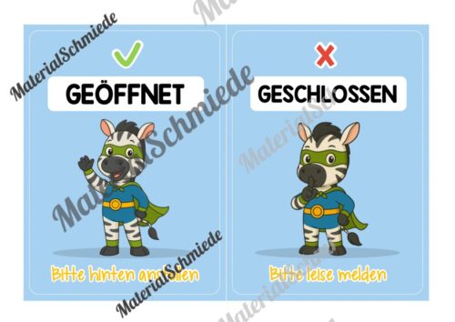 Pultkarten für die Zebraklasse (Arbeitsblatt 06)