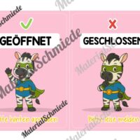 Pultkarten für die Zebraklasse (Arbeitsblatt 07)