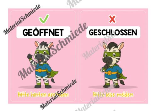 Pultkarten für die Zebraklasse (Arbeitsblatt 07)