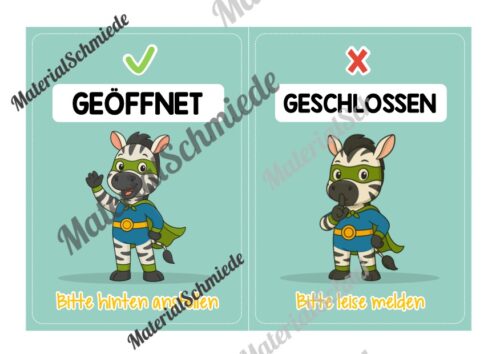 Pultkarten für die Zebraklasse (Arbeitsblatt 08)