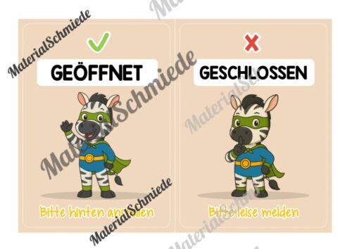 Pultkarten für die Zebraklasse (Arbeitsblatt 09)