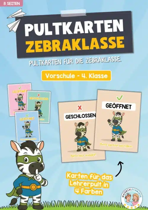 Pultkarten für die Zebraklasse