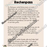 Rechenpass & Rechenurkunde für die Zebraklasse (Arbeitsblatt 01)