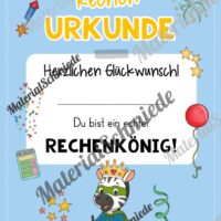 Rechenpass & Rechenurkunde für die Zebraklasse (Arbeitsblatt 06)