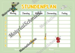 Stundenplan für die Zebraklasse (Arbeitsblatt 04)