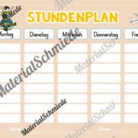 Stundenplan für die Zebraklasse (Arbeitsblatt 09)
