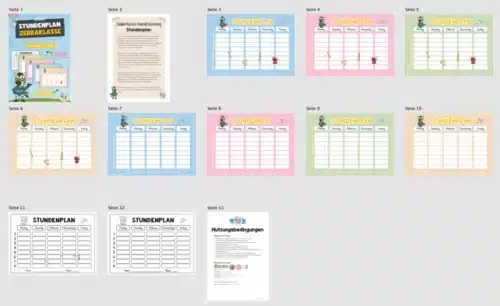 Stundenplan für die Zebraklasse (Überblick)