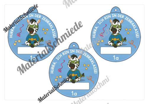 Umhängeschilder zur Einschulung (Zebraklasse) - Arbeitsblatt 03