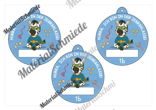 Umhängeschilder zur Einschulung (Zebraklasse) - Arbeitsblatt 04