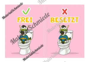 WC-Schilder / Toiletten-Ampel für die Zebraklasse (Arbeitsblatt 04)