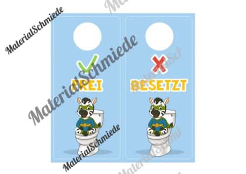 WC-Schilder / Toiletten-Ampel für die Zebraklasse (Arbeitsblatt 06)
