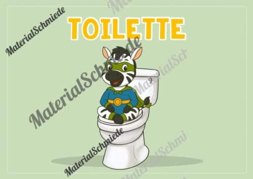 WC-Schilder / Toiletten-Ampel für die Zebraklasse (Arbeitsblatt 07)
