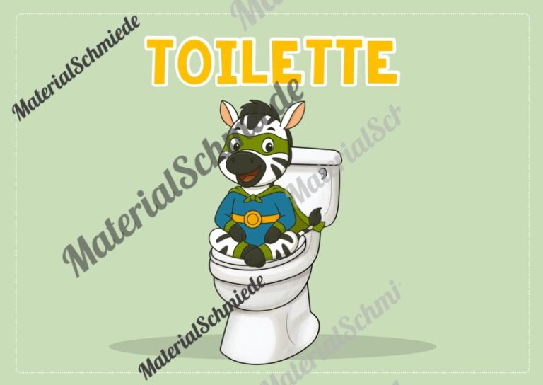 WC-Schilder / Toiletten-Ampel für die Zebraklasse (Arbeitsblatt 07)