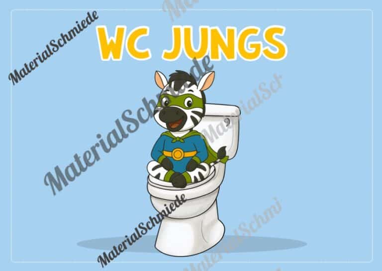 WC-Schilder / Toiletten-Ampel für die Zebraklasse (Arbeitsblatt 08)