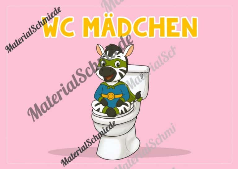 WC-Schilder / Toiletten-Ampel für die Zebraklasse (Arbeitsblatt 09)